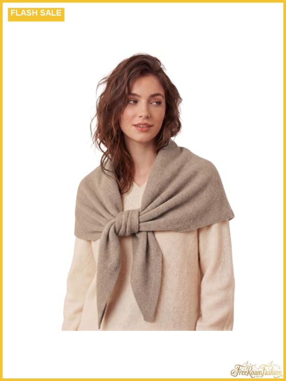Knitted Triangle Cashmere Shoulder Wrap Pashmina Shawl for Fall Winter
